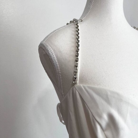 NWT IEENA FOR MAC DUGGAL WHITE RHINESTONE LONG EVENING FORMAL DRESS - 14 - Picture 6 of 15